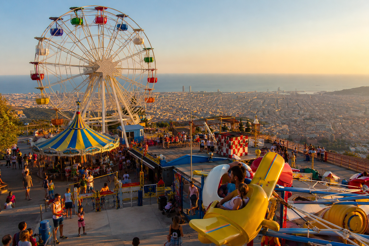 Amusement park ride at Tibidabo, Barcelona