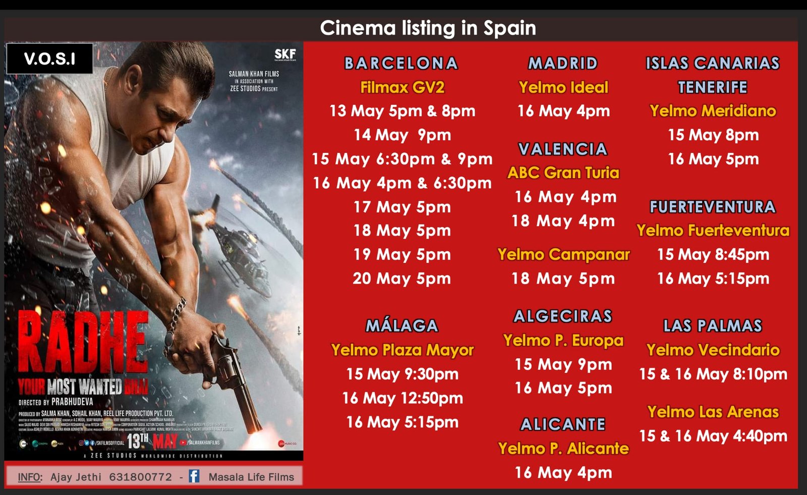 Radhe Movie Timings