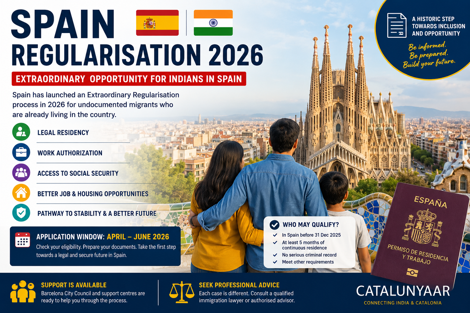 Indian residents in Spain learning about the Extraordinary Regularisation 2026 residency process.